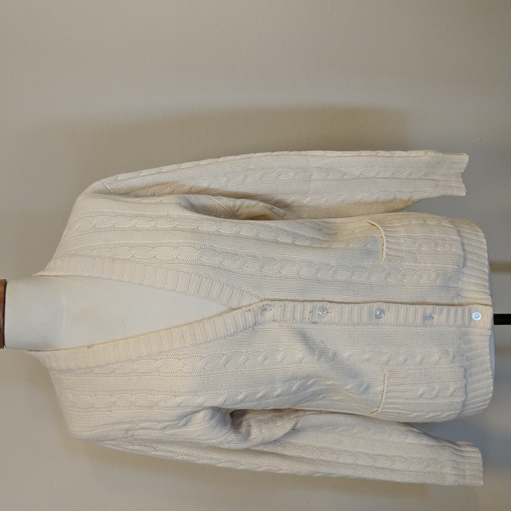 YSL vintage classic cream colored cashmere cardigan
